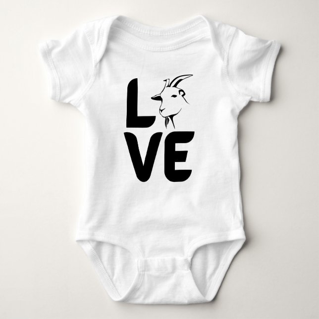 Liebe mit Ziege als O Baby Strampler (Vorderseite)