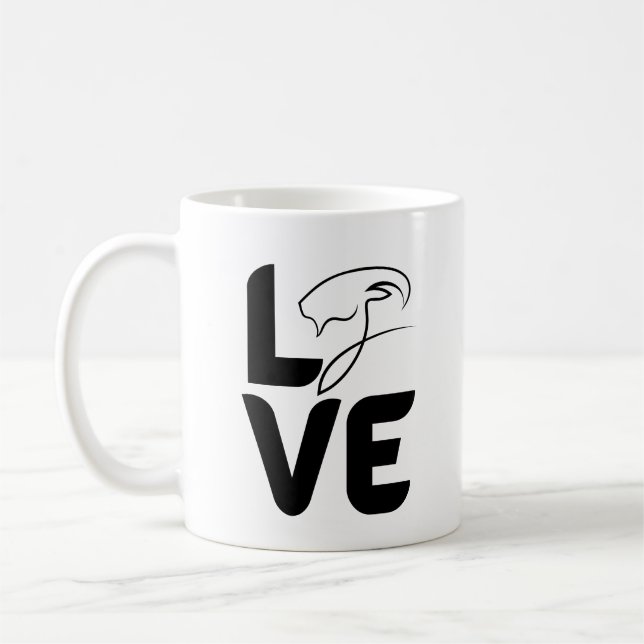 Liebe mit Ziege als O Kaffeetasse (Links)