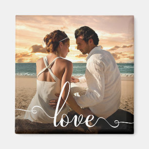 Liebe Modern Calligraphy Script Foto Magnet