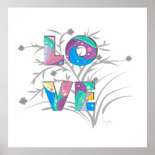 LIEBE Moderne Coole Typografie Graphic Poster Prin