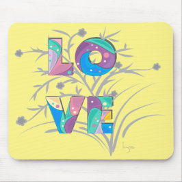 LIEBE Moderne Gelbe Blume Grafische Unique Mouse P Mousepad