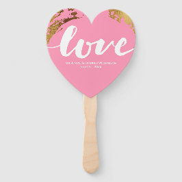 Liebe Moderne Goldfolie Rosa Typografie Hochzeit Fächer