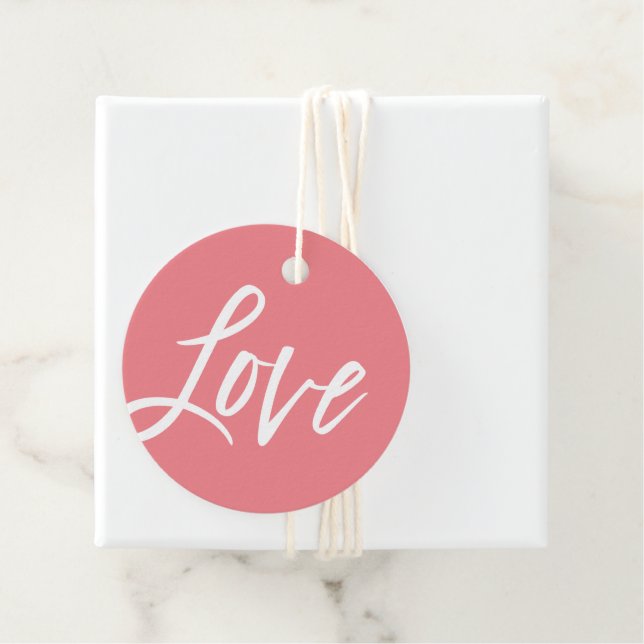 LIEBE Moderne, handsignierte weiße Koralle Geschenkanhänger (Beispiel)