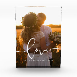 Liebe moderne Kalligrafie-Überlagerung Hochzeit Fotoblock
