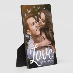 LIEBE Moderne Kalligraphie Valentine Foto Keepake Fotoplatte