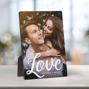 LIEBE Moderne Kalligraphie Valentine Foto Keepake Fotoplatte