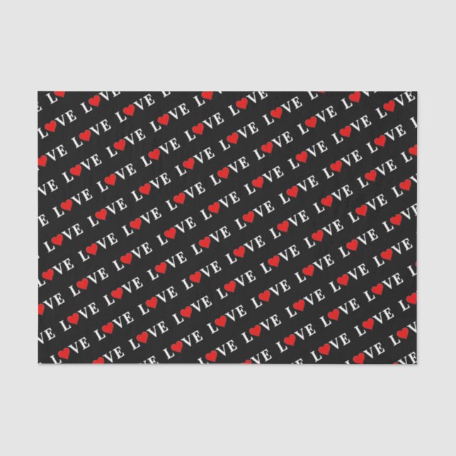LIEBE Moderne Schwarz und Weiß Seidenpapier (Vorderseite)