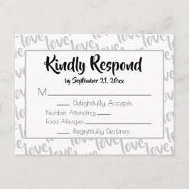 Liebe Moderne Script Typografy UAWG Einladungspostkarte