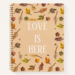 Liebe Moderne stilvolle Herbst beige orange Notizbuch