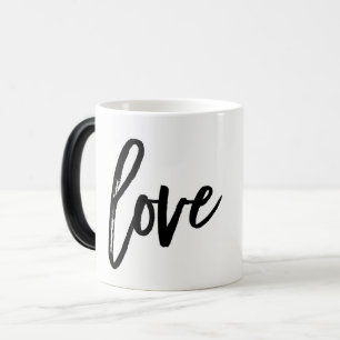 Liebe moderne trendige Skript-Typografie Typ Schwa Verwandlungstasse