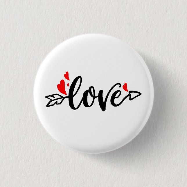 Liebe-Moderne Typografie - Valentindesign Button (Vorderseite)