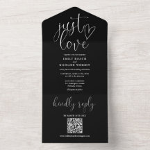 Liebe Moderner QR-Code Schwarz-Weiß-Hochzeit