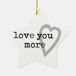 Liebe Moderneres Schwarz-weißes graues Herz Keramik Ornament