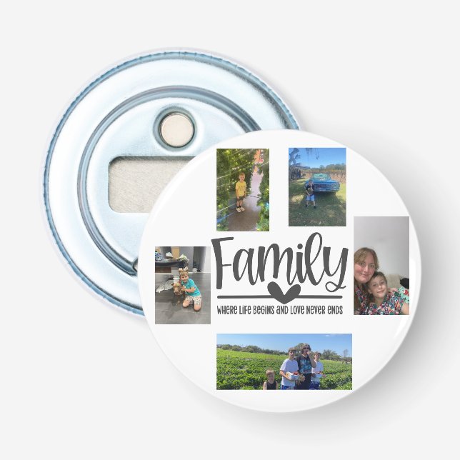 Liebe Modernes Memory Foto Flaschenöffner (Vorderseite)