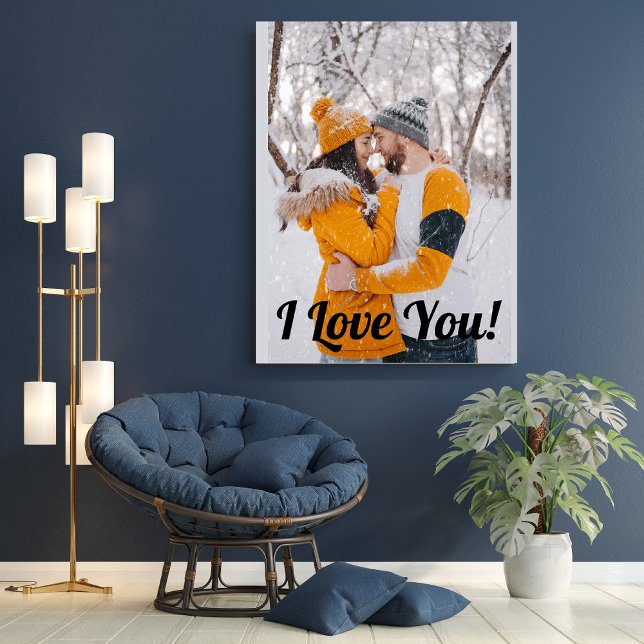 Liebe Modernes Skript Couple Foto Elegante Leinwanddruck (Von Creator hochgeladen)