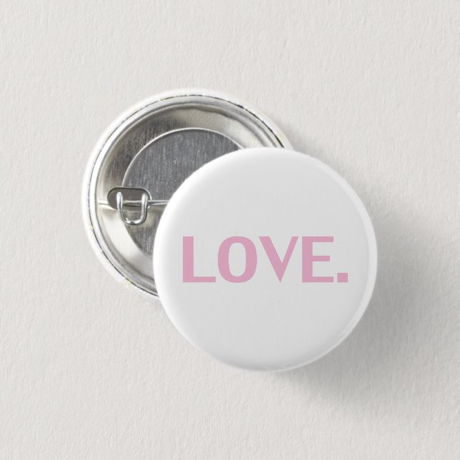 Liebe, Monat der Brustkrebserkrankung, rosa weiß Button (Vorne & Hinten)