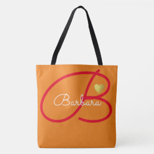 Liebe monogramm orange tasche