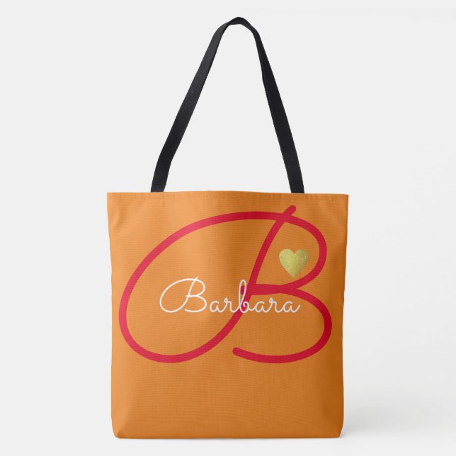 Liebe monogramm orange tasche (Vorderseite)