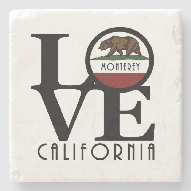 LIEBE Monterey California Steinuntersetzer (Vorderseite)