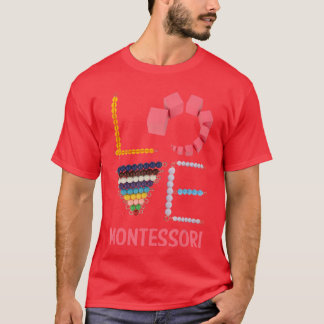 Liebe Montessori Bildung Matheacher Freunde Retro T-Shirt