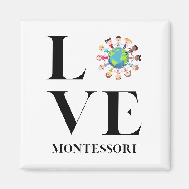 Liebe | Montessori | Kinder auf der ganzen Welt Magnet (Vorne)