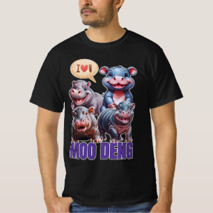 Liebe moo Deng Thai lustige kleine Babyhippo T-Shirt