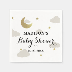 Liebe Moon und Back Glitzer Star Clouds Kinderdusc Serviette