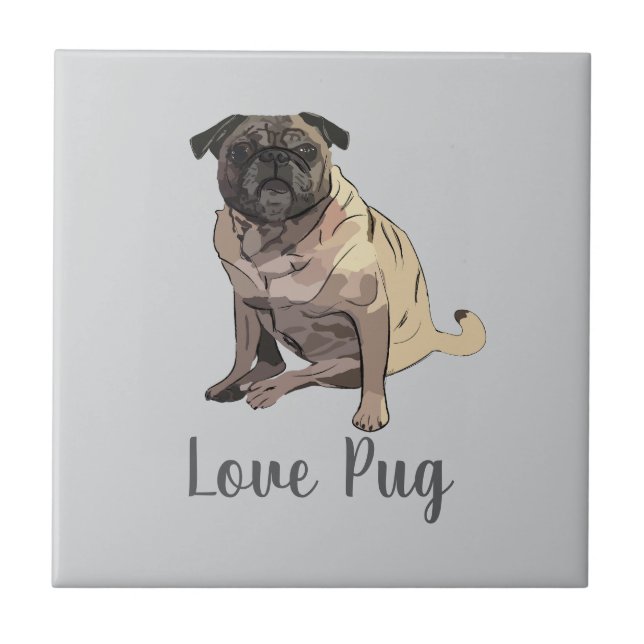 Liebe Mops Fliese (Vorderseite)