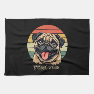Liebe Mops Forever - Niedlicher Mops Lover Design Geschirrtuch