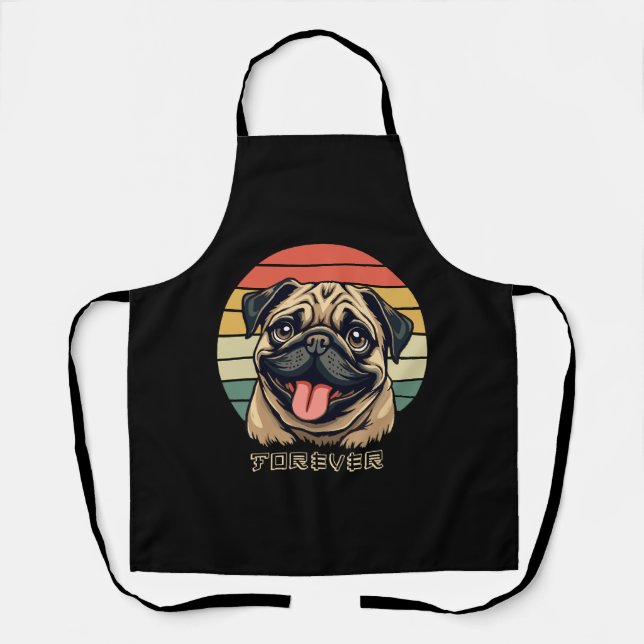 Liebe Mops Forever - Niedlicher Mops Lover Design Schürze (Vorderseite)