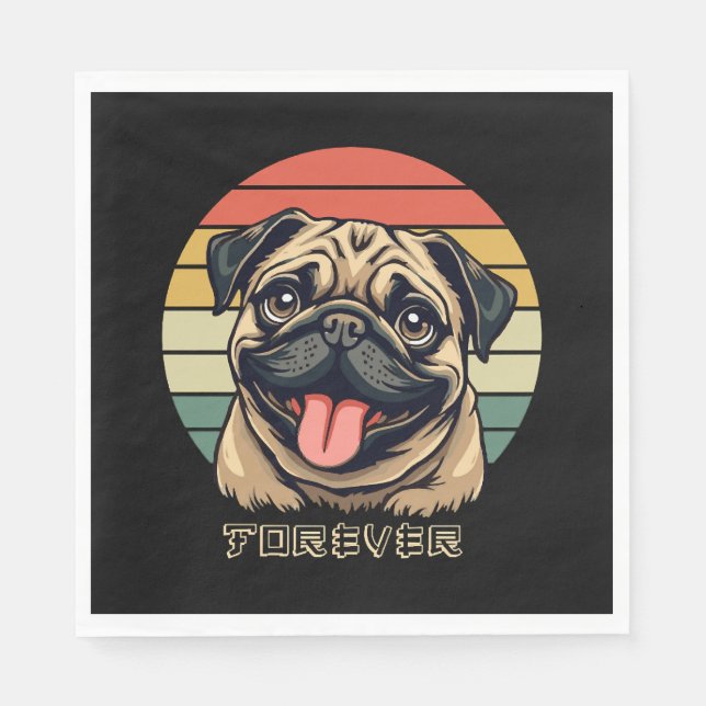 Liebe Mops Forever - Niedlicher Mops Lover Design Serviette (Vorderseite)