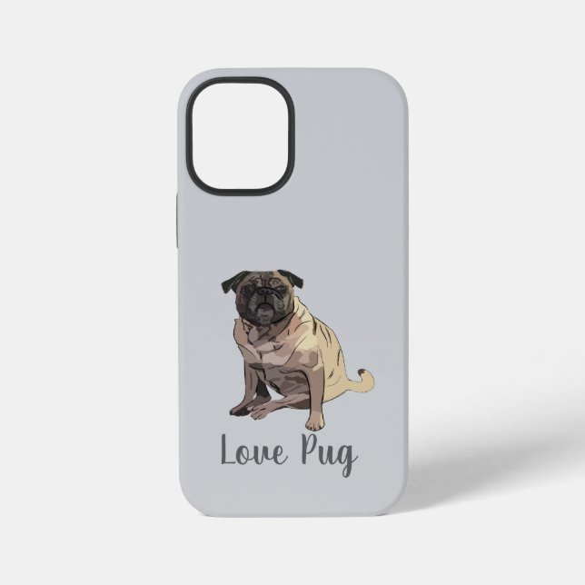 Liebe Mops iPhone 12 Mini Hülle (Rückseite)