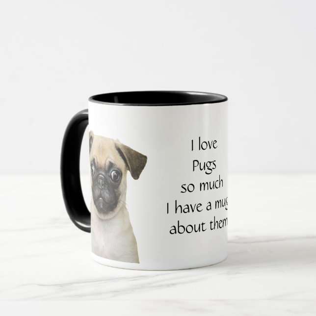 Liebe Mops so viel Spaß Zitat Sprichwort Tasse (Vorderseite Links)