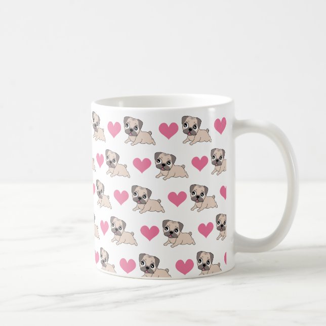 Liebe-Mops-Tasse Kaffeetasse (Rechts)