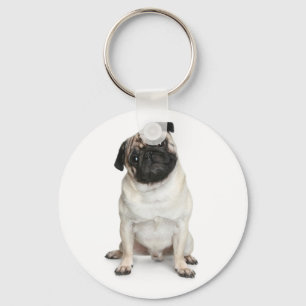 Liebe Mops Welpen Hund Schlüsselanhänger