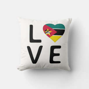 Liebe - Mosambik-Flagge Kissen