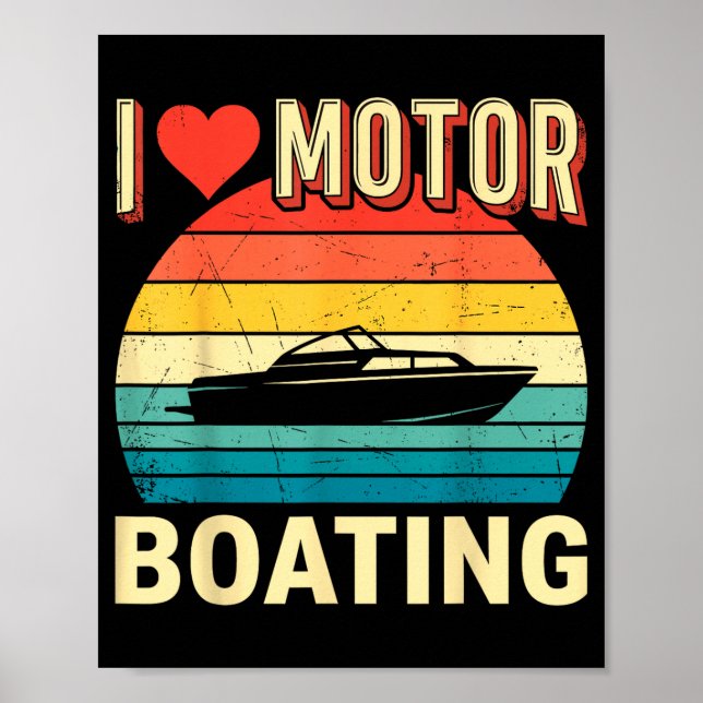 Liebe Motorboot Boot Kapitän Ponton See Poster (Vorne)