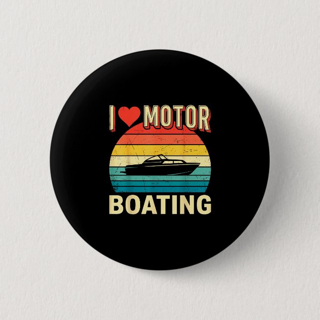 Liebe Motorboot Boot Kapitän Pontonsee Button (Vorderseite)