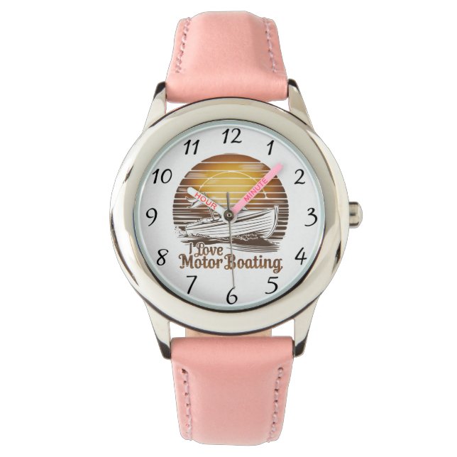 Liebe Motorboot: Ein Zuneigung-Boot Armbanduhr (Vorderseite)