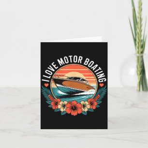 Liebe Motorbootfahren Vintage-Sonnenuntergang-Spee Karte