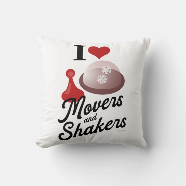 Liebe Movers and Shakers Retro-Board-Logo Kissen (Vorderseite)