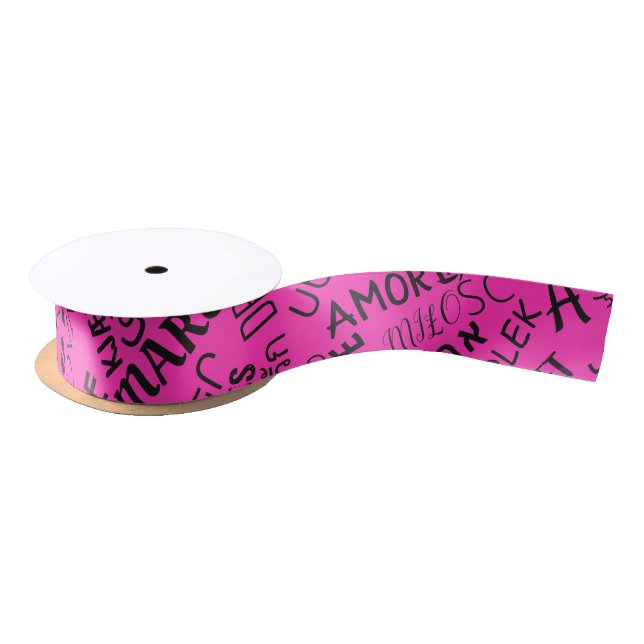 LIEBE - Multi Language - Customizable Internationa Satinband (Spule)