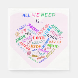 LIEBE - Multi Language - Customizable Internationa Serviette