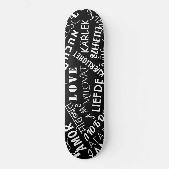 LIEBE - Multi Language - Customizable Internationa Skateboard (Vorderseite)