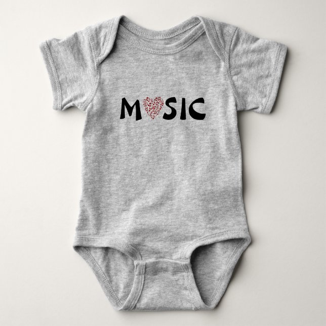 Liebe Music - Herz der Musiknoten für Babys Baby Strampler (Vorderseite)