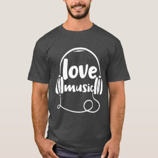 Liebe Music-Kleidung mit Kopfhörerfreunden T-Shirt