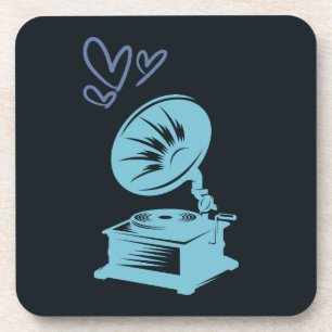 Liebe Music Old School Gramophon Getränkeuntersetzer