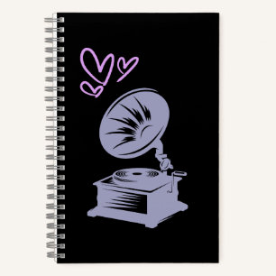 Liebe Music Old School Gramophon Notizbuch