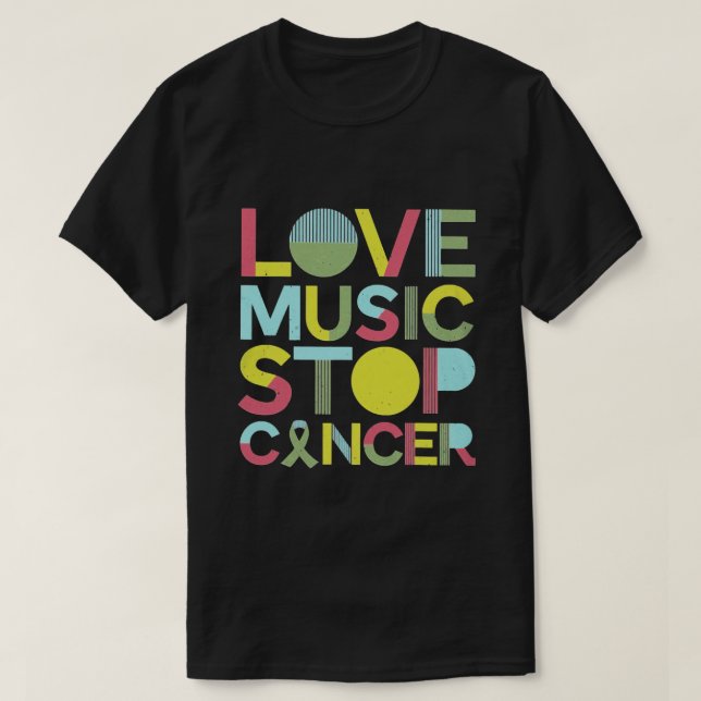 Liebe Music Stopp Cancer St Jude Music T-Shirt (Design vorne)