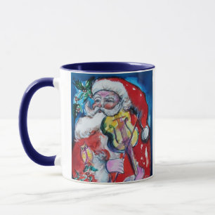 LIEBE MUSICAL XMAS PARTY SANTA CLAUS VIOLIN PLAYER TASSE